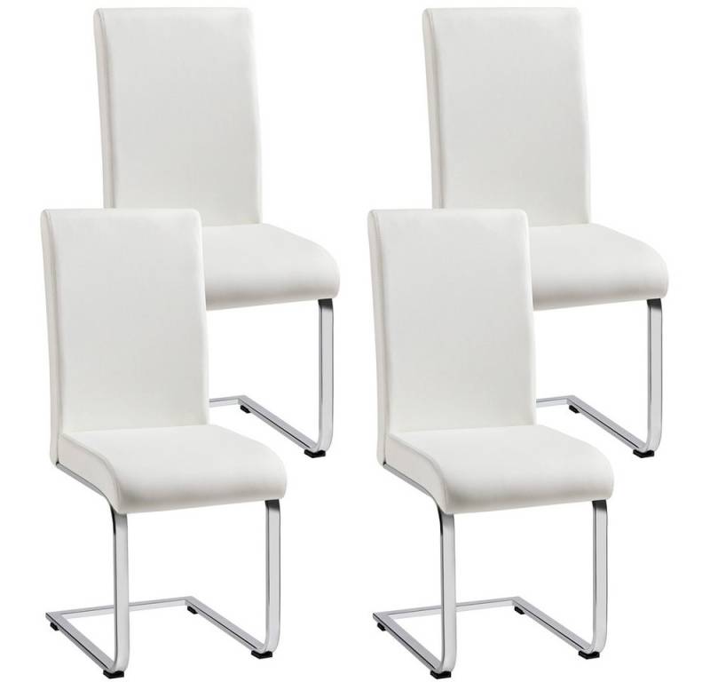 Yaheetech Esszimmerstuhl 2/4/6-er Küchenstuhl (4 St), Schwinger Polsterstuhl mit Ergonomischer Rückenlehne & Metallbeine von Yaheetech