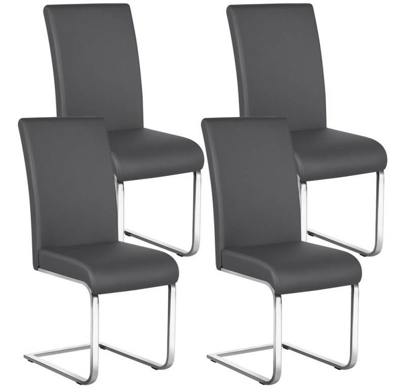 Yaheetech Esszimmerstuhl 2/4/6-er Küchenstuhl (4 St), Schwinger Polsterstuhl mit Ergonomischer Rückenlehne & Metallbeine von Yaheetech