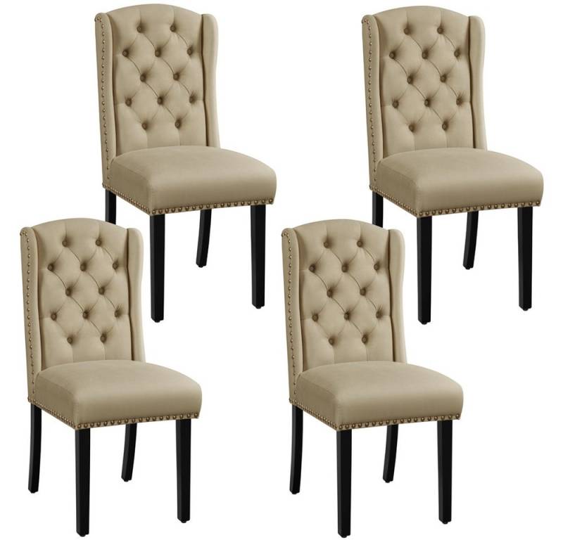 Yaheetech Esszimmerstuhl 2/4/6er Set Küchenstuhl (4 St), Polsterstuhl bis 140 kg Belastbar, für Esszimmer/Wohnzimmer von Yaheetech