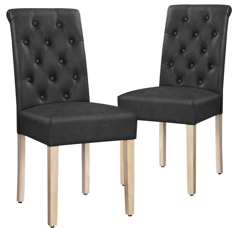 Yaheetech Esszimmerstuhl Küchenstuhl mit Hoher Rückenlehne (2 St), 2-er Polsterstuhl, Beine aus Massivholz, gepolstert von Yaheetech