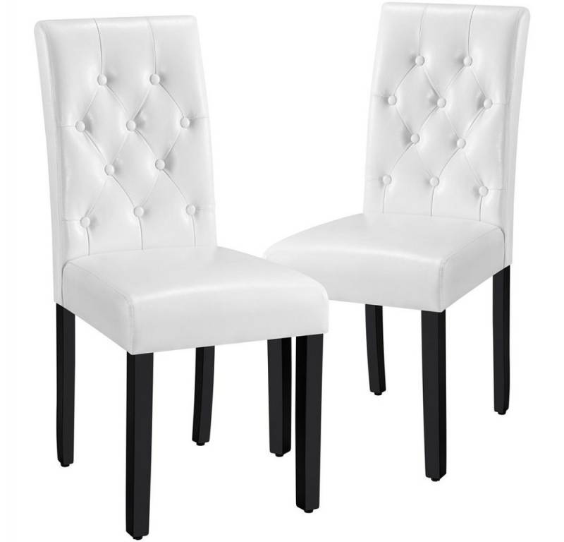 Yaheetech Esszimmerstuhl Küchenstuhl mit Hoher Rückenlehne & Massivholzbeinen (2 St), 2er Set Esszimmerstühle Polsterstuhl von Yaheetech