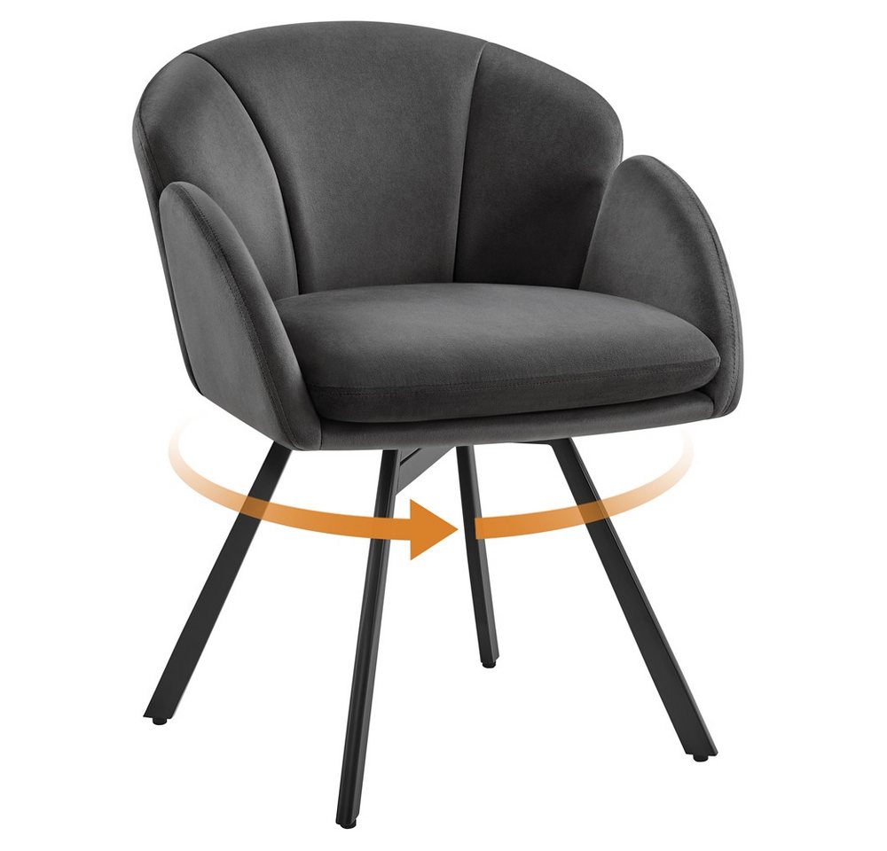 Yaheetech Esszimmerstuhl Polsterstuhl mit Schwenkbarem Sitz, Loungesessel Schminkstuhl in Blütenblattform Metallbeinen Yaheetech Esszimmerstuhl Polsterstuhl mit Schwenkbarem Sitz, Loungesessel Schminkstuhl in Blütenblattform Metallbeinen von Yaheetech
