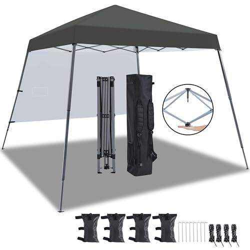 Yaheetech Faltpavillon 3x3m mit Seitenwänden, Wasserdicht Stabil Wetterfest Camping Pop Up Pavillon, UV Schutz 50+ Partyzelt Gartenpavillon mit 1x Seitenteilen & Tragetasche, Dunkelgrau von Yaheetech