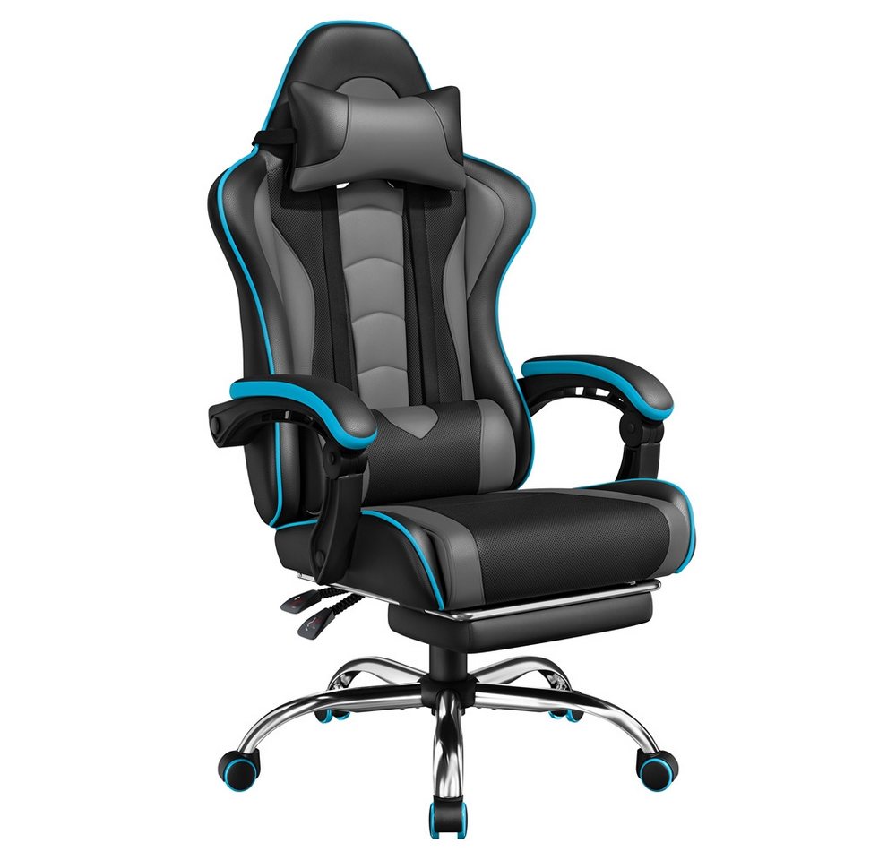 Yaheetech Gaming-Stuhl mit Massagefunktion & Kopfstütze & Fußstütze Ergonomischer PC-Stuhl, Drehstuhl Computerstuhl Verstellbare Rückenlehne Yaheetech Gaming-Stuhl mit Massagefunktion & Kopfstütze & Fußstütze Ergonomischer PC-Stuhl, Drehstuhl Computerstuhl Verstellbare Rückenlehne von Yaheetech
