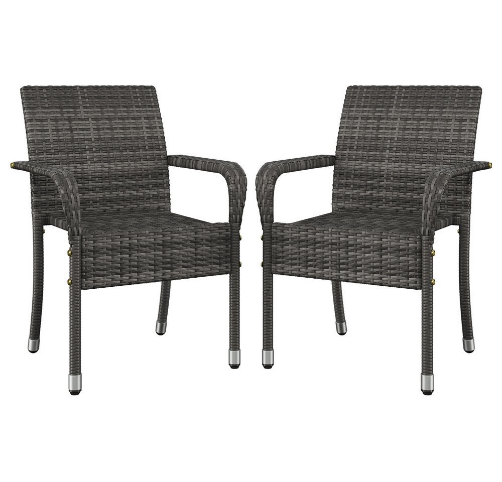Yaheetech Gartenstuhl 2er Set, Esszimmerstuhl Rattan-Optik Küchenstuhl mit Metallbeinen Yaheetech Gartenstuhl 2er Set, Esszimmerstuhl Rattan-Optik Küchenstuhl mit Metallbeinen von Yaheetech