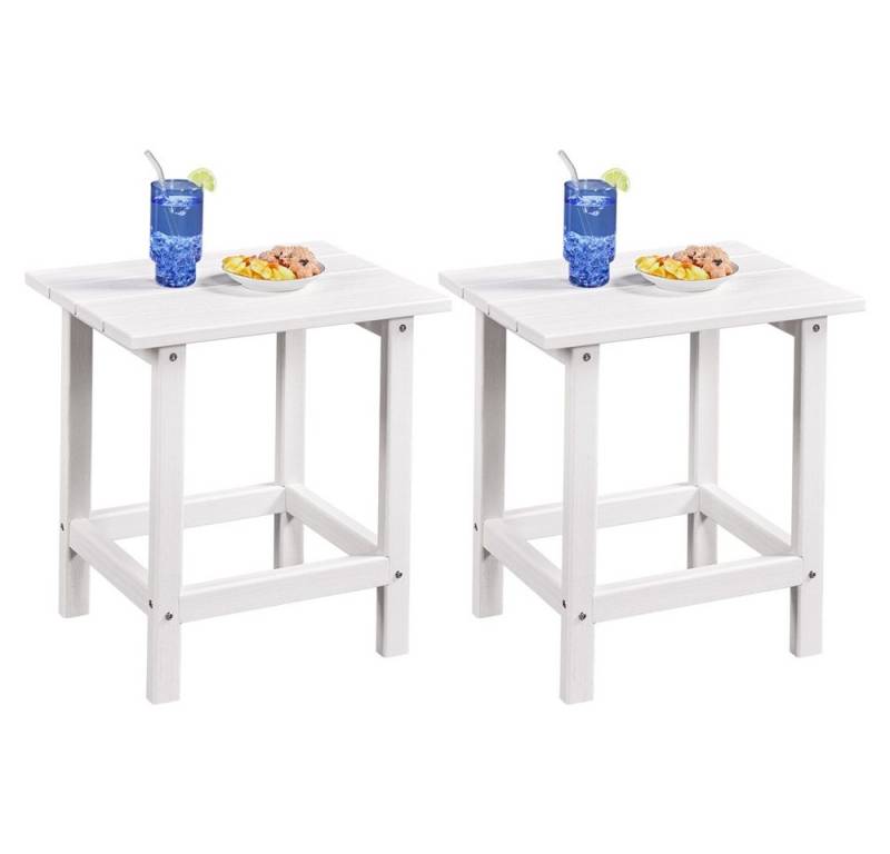 Yaheetech Gartentisch Beistelltisch 45x35,5x45 cm (2-St), Balkontisch Kaffeetisch mit Lattenrost Tisch für Draußen von Yaheetech