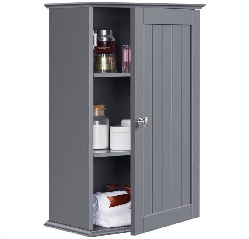 Yaheetech Hängeschrank Badezimmerschrank hängend Wandschrank mit Tür, 2 Höhenverstellbaren Einlegeböden von Yaheetech