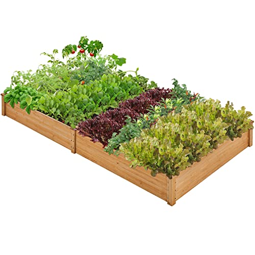 Yaheetech Hochbeet Pflanzkasten Palettenrahmen DIY mit 2 Pflanzbereichen aus Holz Wetterfest Aufsatzrahmen Gartenbeet Gemüsebeet Kräuterbeet für Garten Terrasse Balkon 234,5 × 120,5 × 25,2 cm von Yaheetech