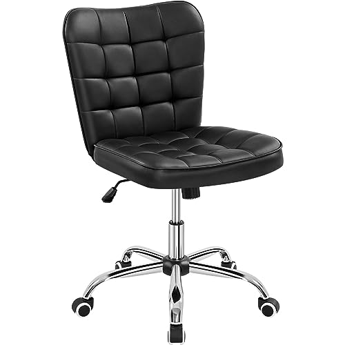 Yaheetech Homeoffice Stuhl, Schreibtischstuhl, Drehstuhl höhenverstellbar Schminkstuhl, Bürostuhl ohne Armlehne, Polsterstuhl mit Rollen, Kunstleder Schwarz Yaheetech Homeoffice Stuhl, Schreibtischstuhl, Drehstuhl höhenverstellbar Schminkstuhl, Bürostuhl ohne Armlehne, Polsterstuhl mit Rollen, Kunstleder Schwarz von Yaheetech