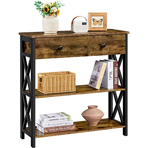 Yaheetech Konsolentisch Flurtisch Schmaler Eingangtisch mit 1 Schublade und 2 Offene Ablagen Industrial Beistelltisch Vintage Sofatisch Sideboard Wohnzimmer/Flur/Eingang, 80 x 30 x 80 cm Yaheetech Konsolentisch Flurtisch Schmaler Eingangtisch mit 1 Schublade und 2 Offene Ablagen Industrial Beistelltisch Vintage Sofatisch Sideboard Wohnzimmer/Flur/Eingang, 80 x 30 x 80 cm von Yaheetech