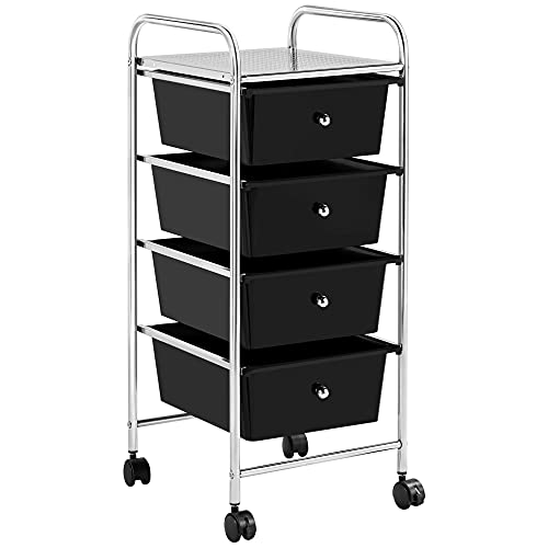 Yaheetech Küchewagen Rollwagen inkl. 4 Schubladen Allzweckwagen Küchen Organizer Servierwagen Trolley für Küche Bad Büro Schlafzimmer mit Rollen und Griffe Weiß Yaheetech Küchewagen Rollwagen inkl. 4 Schubladen Allzweckwagen Küchen Organizer Servierwagen Trolley für Küche Bad Büro Schlafzimmer mit Rollen und Griffe Weiß von Yaheetech