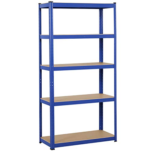 Yaheetech Lagerregal 180 x 90 x 40 cm, Schwerlastregal 5 Ebenen, Steckregal max. 875 kg belastbar mit pulverbeschichteter Oberfläche von Yaheetech