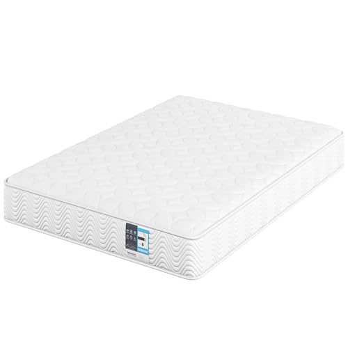 Yaheetech Matratze 140x200 cm Taschenfederkernmatratze 7 Zonen Matratzen Höhe 23 cm Ergonomisch Federkernmatratze Härtegrad H3 Einzelmatratze für Schlafzimmerbett/Weiß von Yaheetech