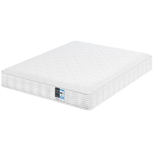 Yaheetech Matratze 160x200 cm Taschenfederkernmatratze 7 Zonen Matratzen Höhe 23 cm Ergonomisch Federkernmatratze Härtegrad H3 Einzelmatratze für Schlafzimmerbett/Weiß von Yaheetech