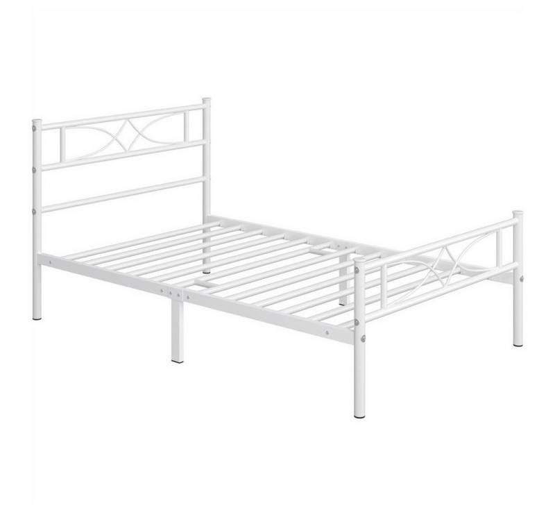 Yaheetech Metallbett Bettgestell, Bettrahmen mit Kopfteil Gästebett mit Lattenrost für Schlafzimmer von Yaheetech