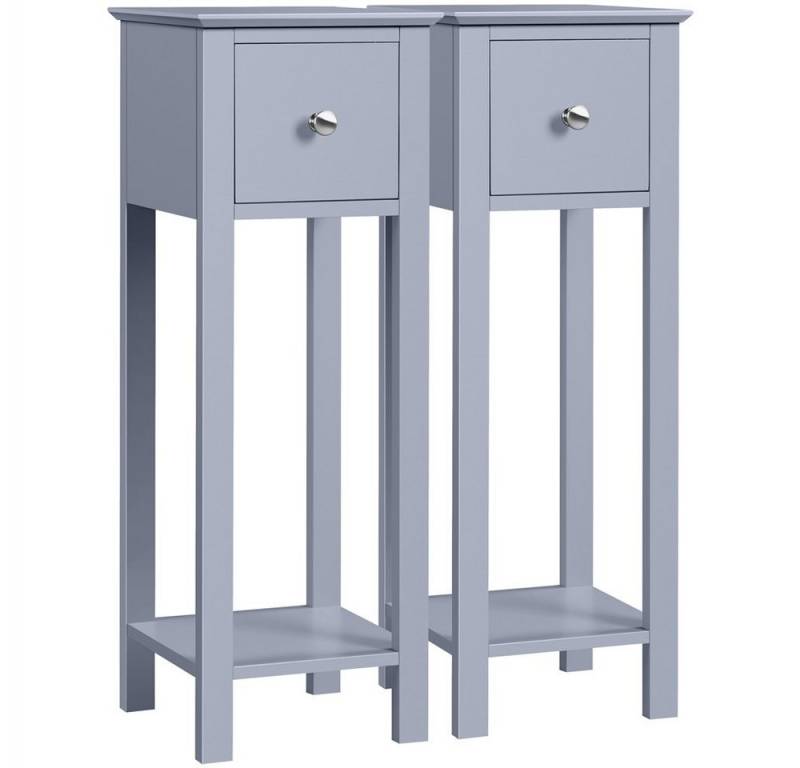 Yaheetech Nachttisch Sofatisch (2-St), Beistelltisch mit Schublade & Ablage aus Holz 70 cm hoch von Yaheetech