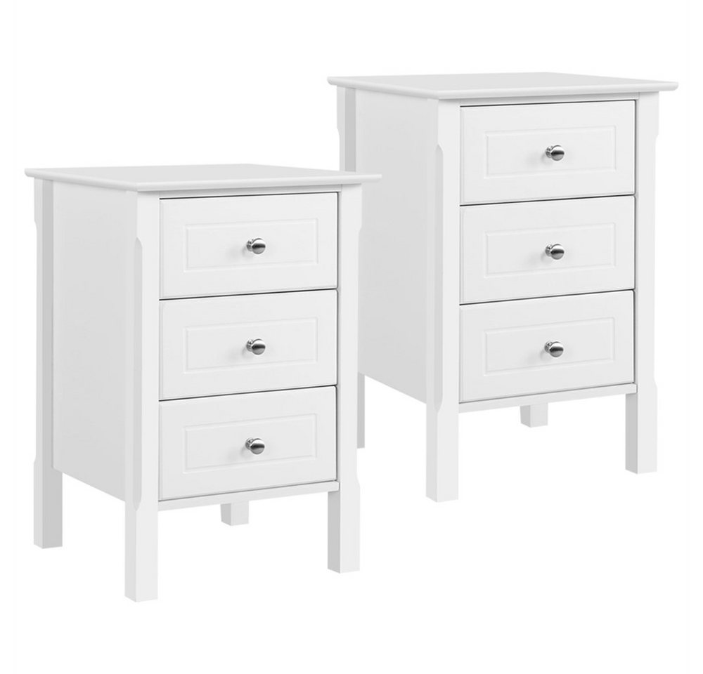 Yaheetech Nachttisch (2er Set), Nachtschrank mit 3 Schubladen Boxspringbett Nachtkommode von Yaheetech