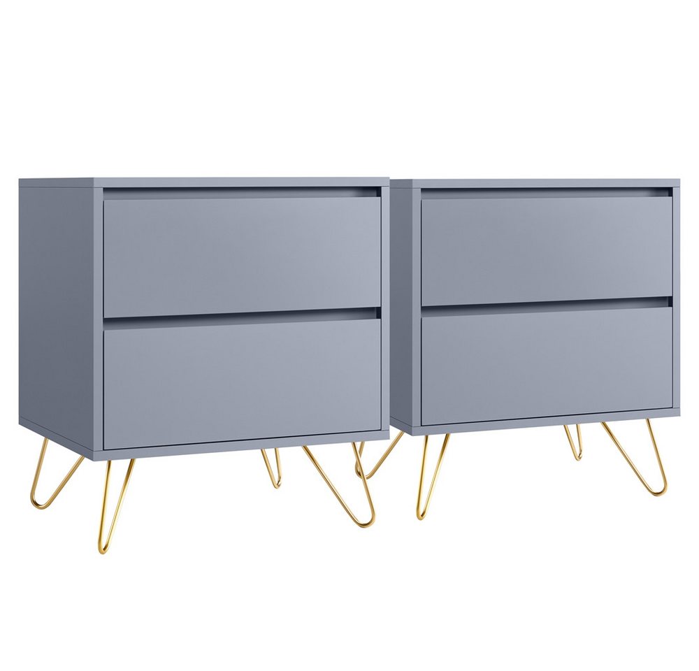 Yaheetech Nachttisch 50 × 40 × 56,5 cm (2-St), Beistelltisch Nachtkommode Nachtkonsolen Schrank von Yaheetech