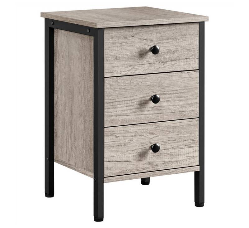 Yaheetech Nachttisch Beistelltisch mit 3 Schubladen (1-St), Nachtschrank Nachtkonsole für Boxspringbett, 40 × 40 × 61 cm von Yaheetech