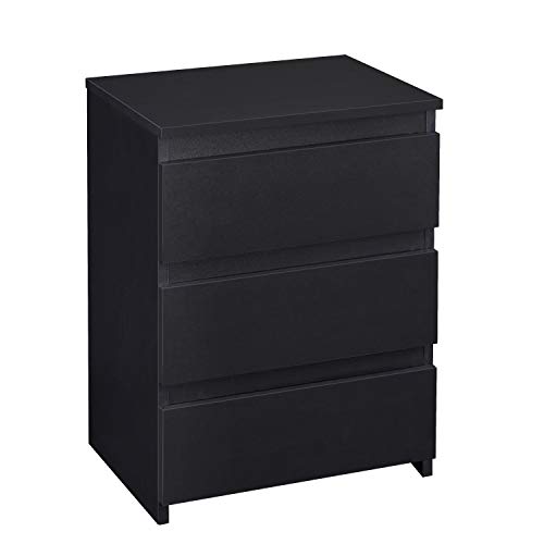 Yaheetech Nachttisch Holz Nachtschrank Boxspringbett Nachtkommode mit 3 Schubladen Schlafzimmer Wohnzimmer Beistelltisch 45 x 35 x 60,5 cm, Schwarz Yaheetech Nachttisch Holz Nachtschrank Boxspringbett Nachtkommode mit 3 Schubladen Schlafzimmer Wohnzimmer Beistelltisch 45 x 35 x 60,5 cm, Schwarz von Yaheetech