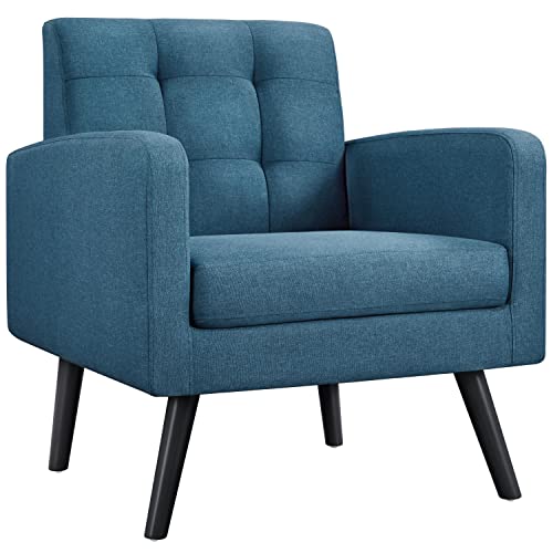 Yaheetech Ohrensessel Sessel mit Armlehnen, Bequem und Modern, Fernsehsessel Relaxsessel Wohnzimmer Clubsessel Sofa 136 KG belastbar Blau von Yaheetech