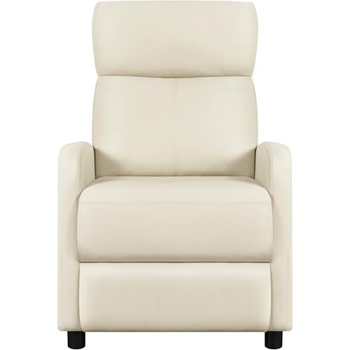 Yaheetech Relaxsessel Fernsehsessel Einzelsofa Ruhesessel mit Verstellbarer Beinablage Liegesessel aus Kunstleder Beige von Yaheetech