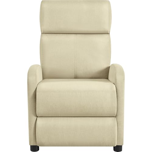Yaheetech Relaxsessel Fernsehsessel Einzelsofa Ruhesessel mit Verstellbarer Beinablage Liegesessel aus Leinenstoff Beige von Yaheetech