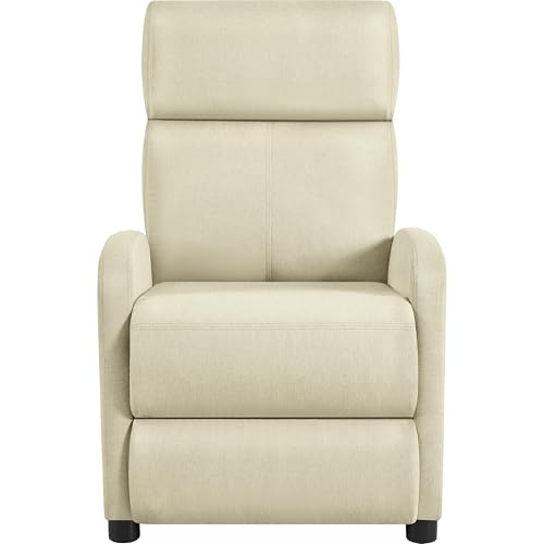 Yaheetech Relaxsessel Fernsehsessel Einzelsofa Ruhesessel mit Verstellbarer Beinablage Liegesessel aus Leinenstoff Beige von Yaheetech