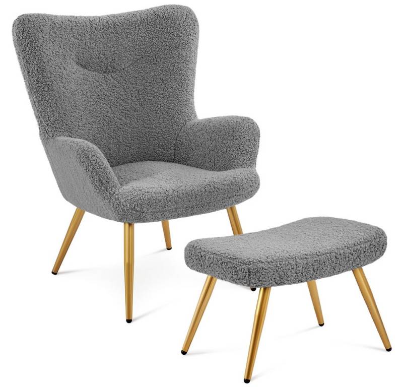 Yaheetech Relaxsessel Ohrensessel mit Hocker, Loungesessel mit Klappbarer Rückenlehne Yaheetech Relaxsessel Ohrensessel mit Hocker, Loungesessel mit Klappbarer Rückenlehne von Yaheetech