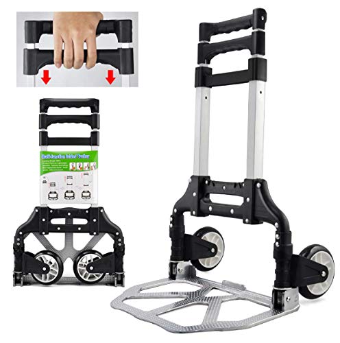 Yaheetech Sackkarre klappbar Transportkarre mit Gummiräder Stapelkarre Handewagen mit Anti-Rutsch Handgriff Transportwagen Trolley belastbar bis 75 kg von Yaheetech