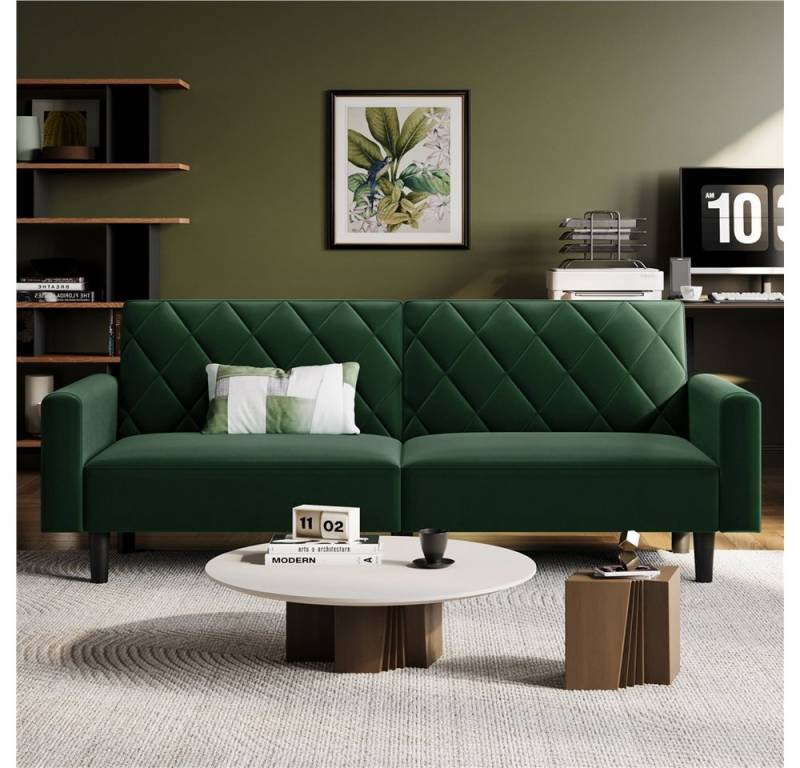 Yaheetech Schlafsofa 2 Sitzer Sofa mit Schlaffunktion, 140,5 × 94 cm Liegefläche von Yaheetech