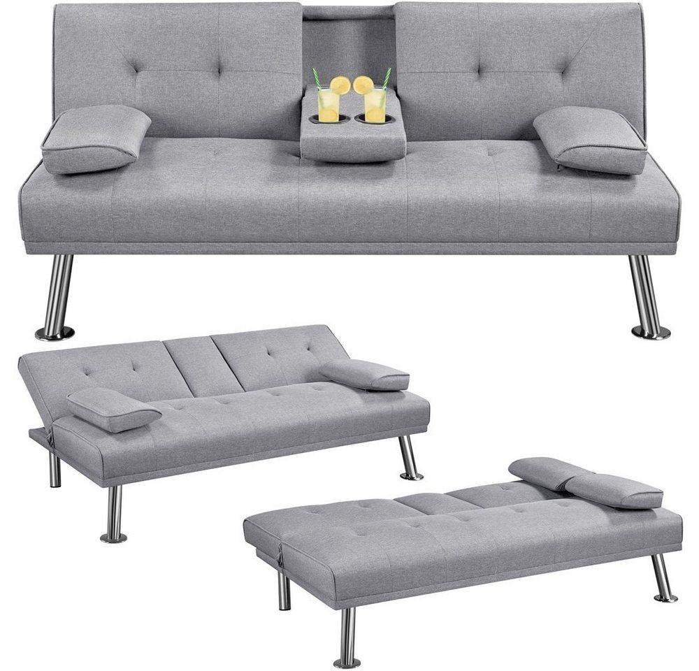 Yaheetech Schlafsofa Klappbares Couch Sofa mit Schlaffunktion Bettsofa, Liegefläche von 167 × 94 cm fürs Wohnzimmer/Schlafzimmer/Gästezimmer von Yaheetech