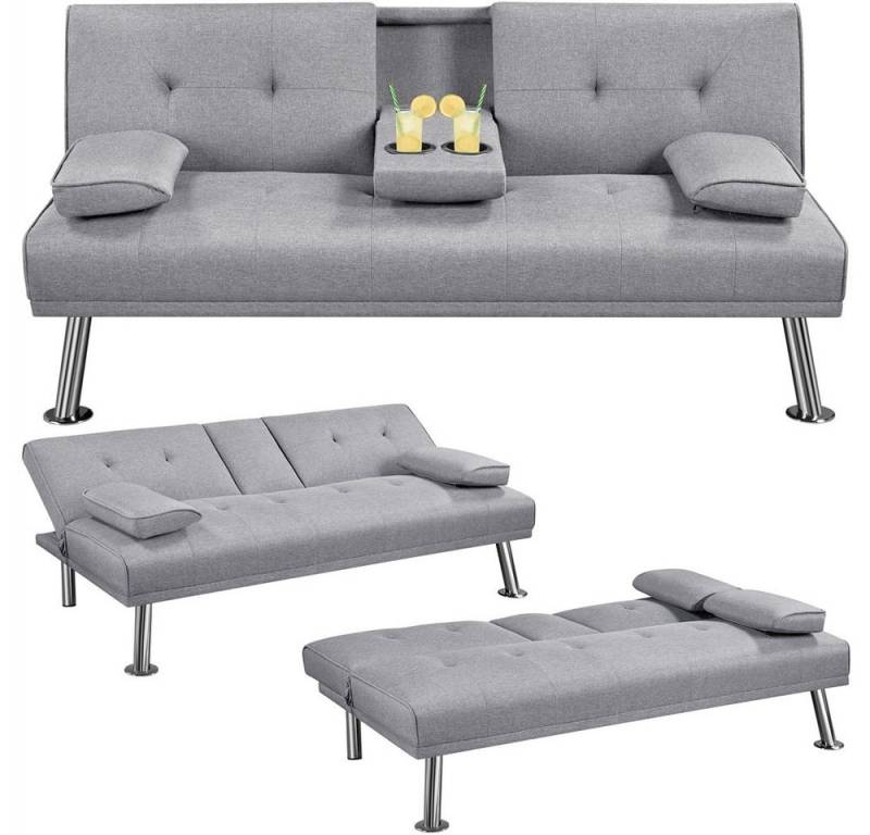 Yaheetech Schlafsofa Klappbares Couch Sofa mit Schlaffunktion Bettsofa, Liegefläche von 167 × 94 cm fürs Wohnzimmer/Schlafzimmer/Gästezimmer von Yaheetech