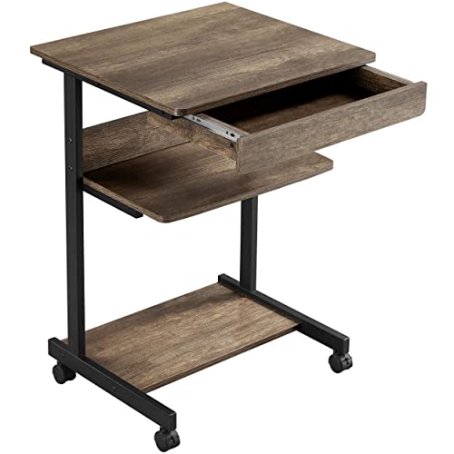 Yaheetech Schreibtisch, Computertisch auf Rollen, Bürotisch mit Tastaturablage und offenem Fach, Industrie-Design, 56 x 51 x 79 cm, für Homeoffice, Arbeitszimmer Yaheetech Schreibtisch, Computertisch auf Rollen, Bürotisch mit Tastaturablage und offenem Fach, Industrie-Design, 56 x 51 x 79 cm, für Homeoffice, Arbeitszimmer von Yaheetech