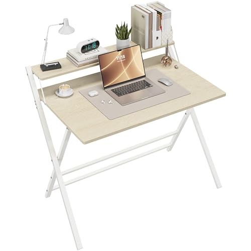 Yaheetech Schreibtisch Klappbar, 100 cm Computertisch mit Ablage, 2-Stufiger Arbeitstisch mit Monitorständer, Laptoptisch für Homeoffice/Kleine Räume/Wohnzimmer, Helle Holzfarbe/100 cm L × 50 cm B Yaheetech Schreibtisch Klappbar, 100 cm Computertisch mit Ablage, 2-Stufiger Arbeitstisch mit Monitorständer, Laptoptisch für Homeoffice/Kleine Räume/Wohnzimmer, Helle Holzfarbe/100 cm L × 50 cm B von Yaheetech