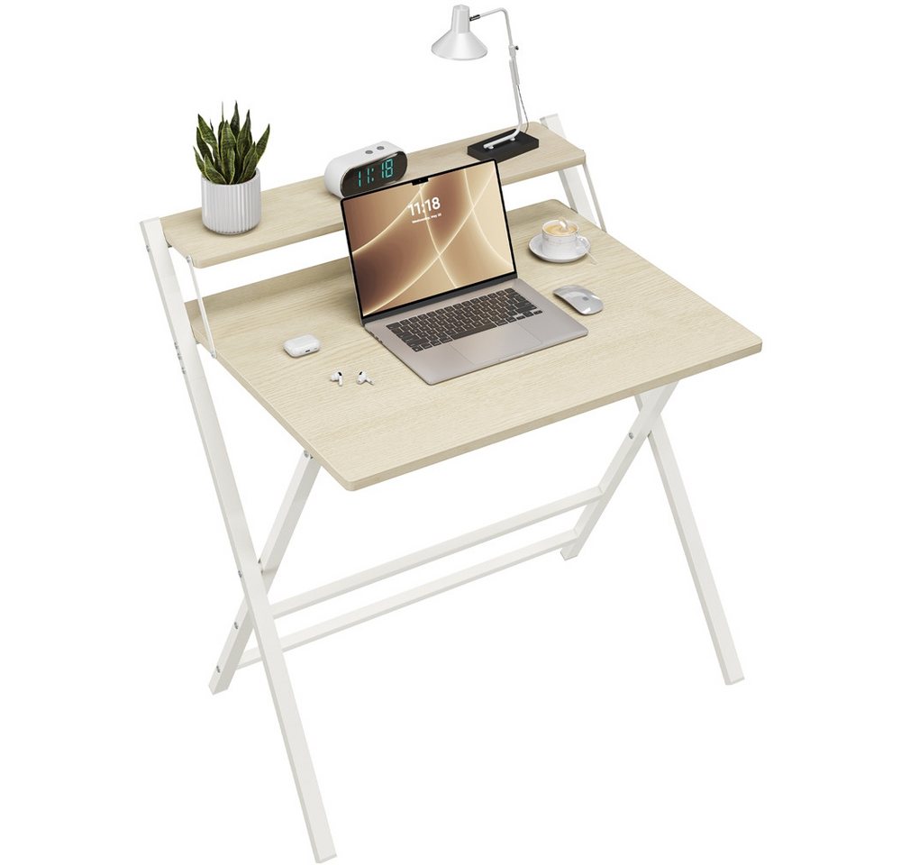 Yaheetech Schreibtisch Klappbarer Computertisch mit Ablage 2-Stufiger, Bürotisch Laptop-Tisch PC-Tisch Mehrschichtiger Arbeitstisch Yaheetech Schreibtisch Klappbarer Computertisch mit Ablage 2-Stufiger, Bürotisch Laptop-Tisch PC-Tisch Mehrschichtiger Arbeitstisch von Yaheetech