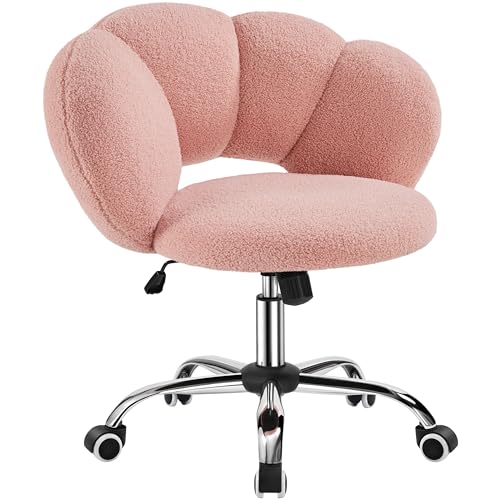 Yaheetech Schreibtischstuhl Bürostuhl Ergonomisch Bürosessel in Wolkenform Drehstuhl bis 136 kg Belastbar Computerstuhl Höhenverstellbar für Schlafzimmer Büro Wohnzimmer Rosa von Yaheetech