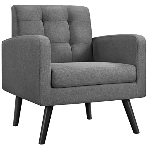 Yaheetech Sessel Ohrensessel mit Armlehnen, Bequem und Modern, Fernsehsessel Relaxsessel Wohnzimmer Clubsessel Sofa 136 KG belastbar, grau von Yaheetech