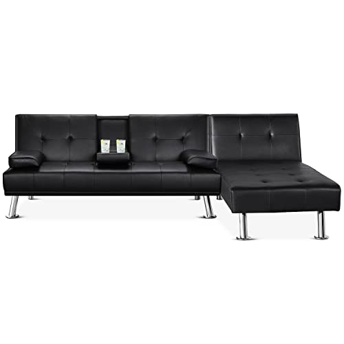 Yaheetech Sofaset Sofa Set 3-Sitzer 2-Sitzer Kunstledersofa Loungesofa Couch schwarz von Yaheetech