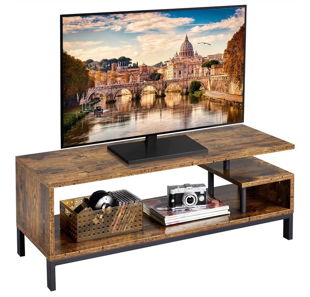 Yaheetech TV-Schrank Fernsehschrank 106×39,5×40cm, Stahlgestell, Industriestil von Yaheetech