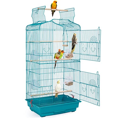 Yaheetech Vogelkäfig Vogelvoliere Tierkäfig Vogelhaus für Papagei Wellensittich 46 x 35.5 x 104.5cm Blau von Yaheetech