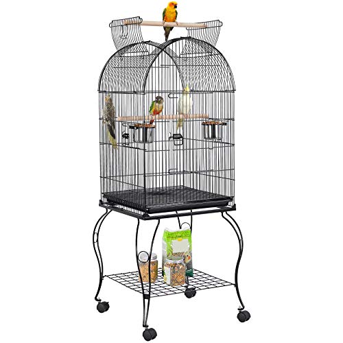 Yaheetech Vogelvoliere großer Vogelkäfig mit Türen Vogelhaus Vogelvoliere Vogelhaus 59 x 59 x 150 cm von Yaheetech