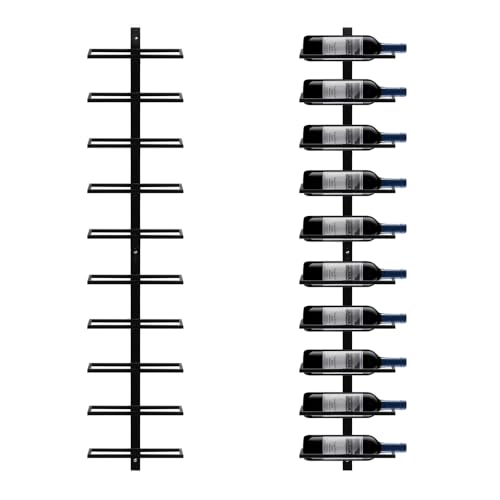 Yaheetech Weinregal Flaschenhalter Flaschenregal Aufbewahrungsregal für die Wand aus Metall 10 Flaschen, Schwarz von Yaheetech