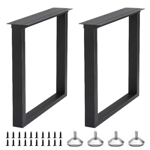 Yahpetes Tischbeine, Metall-Möbelbeine, 61 cm B x 71 cm, schwarz, Gusseisen, robuste industrielle Esstischbeine, Couchtischbeine (rechteckig, 61 x 71 cm) von Yahpetes
