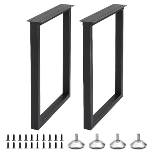 Yahpetes Tischbeine, Metall-Möbelbeine, 71,1 x 45,7 cm, schwarz, Gusseisen, robuste industrielle Esstischbeine, Couchtischbeine (rechteckig, 45,7 x 71,1 cm) von Yahpetes