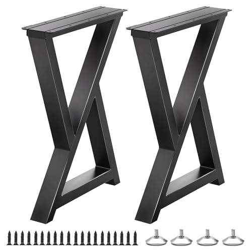 Yahpetes Tischbeine, robuste Schreibtischbeine, 71,1 x 45,7 cm, Gusseisen, Möbelbeine, schwarz, DIY, industrielle Bankbeine, Couchtischbeine für Wohnzimmer und Küche, 2 Stück von Yahpetes