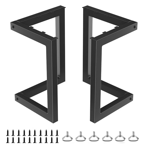 Yahpetes Tischbeine, robuste Schreibtischbeine, 71,1 x 61 cm, Gusseisen-Möbelbeine, schwarz, DIY, industrielle Bankbeine, Couchtischbeine für Wohnzimmer und Küche, 71,1 cm von Yahpetes