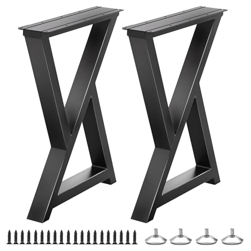 Yahpetes Tischbeine, robuste Schreibtischbeine, 71,1 x 61 cm, Gusseisen-Möbelbeine, schwarz, DIY, industrielle Bankbeine, Couchtischbeine für Wohnzimmer und Küche, 71,1 x 61 cm, 2 Stück von Yahpetes