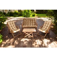 Premium Holz-Terrassenstuhl-Set in Doppelgröße - 2 Verstellbare Garten-Sonnenliegen & Sofa, Klappbare Gartenmöbel, Terrasse-Sofa I Liegestuhl-Set von YahyaKaptan