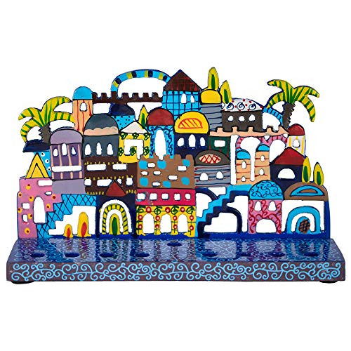 Jerusalem Laser Cut Metall Hanukkah Menora von Yair Emanuel von Yair Emanuel